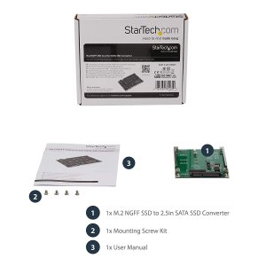 StarTech.com M.2 SSD to 2.5in SATA Adapter - M.2 NGFF to SATA Co