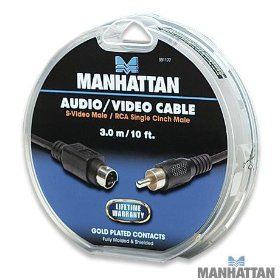 (image for) Manhattan, 10 ft. S-Video Male to RCA Male Cable